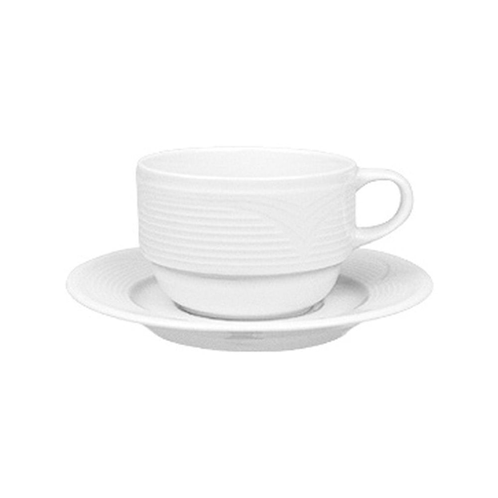 Saturn dia.5.75" Round White Porcelain Saucer