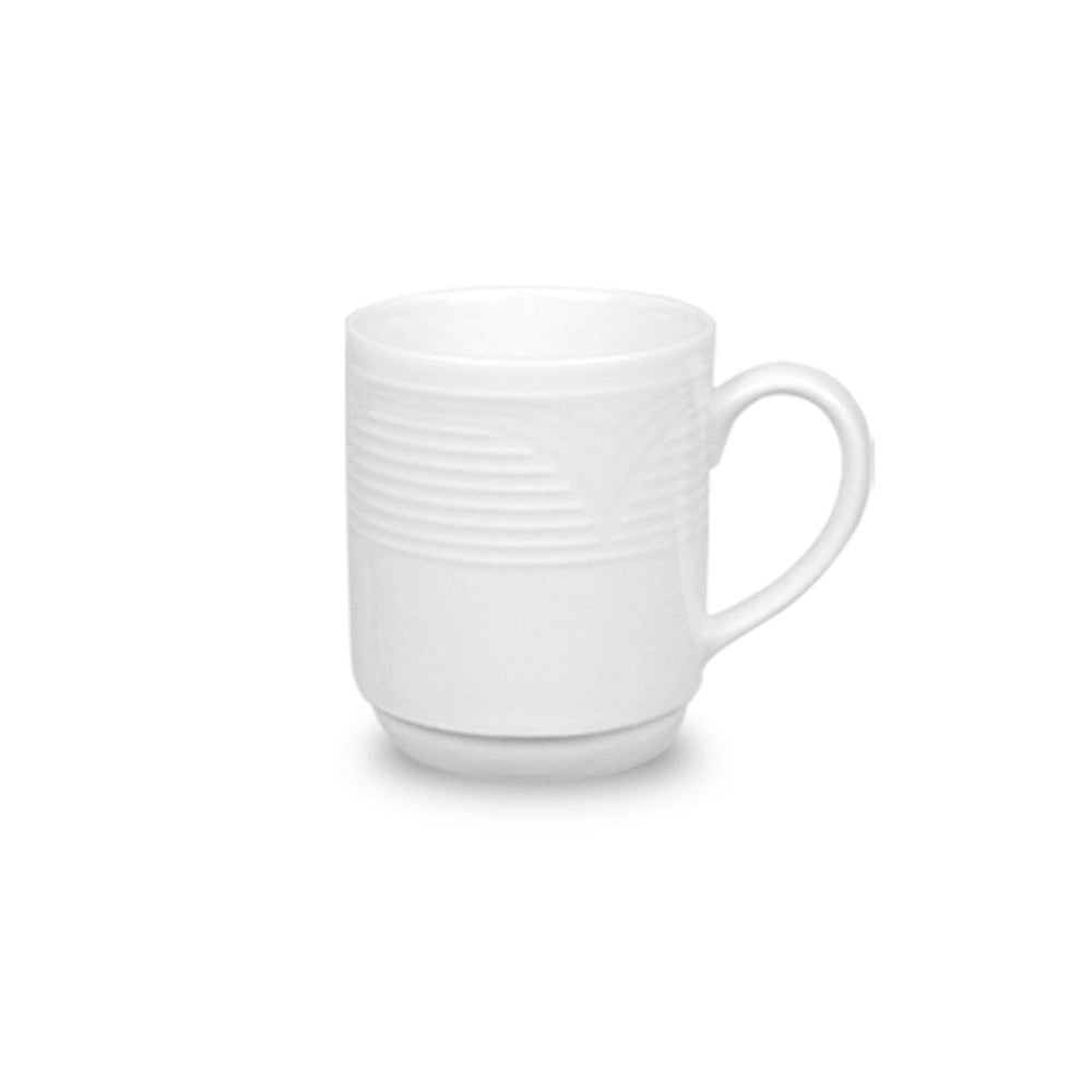 Saturn dia.3" h:3.5" 10 oz. Round White Porcelain Mug