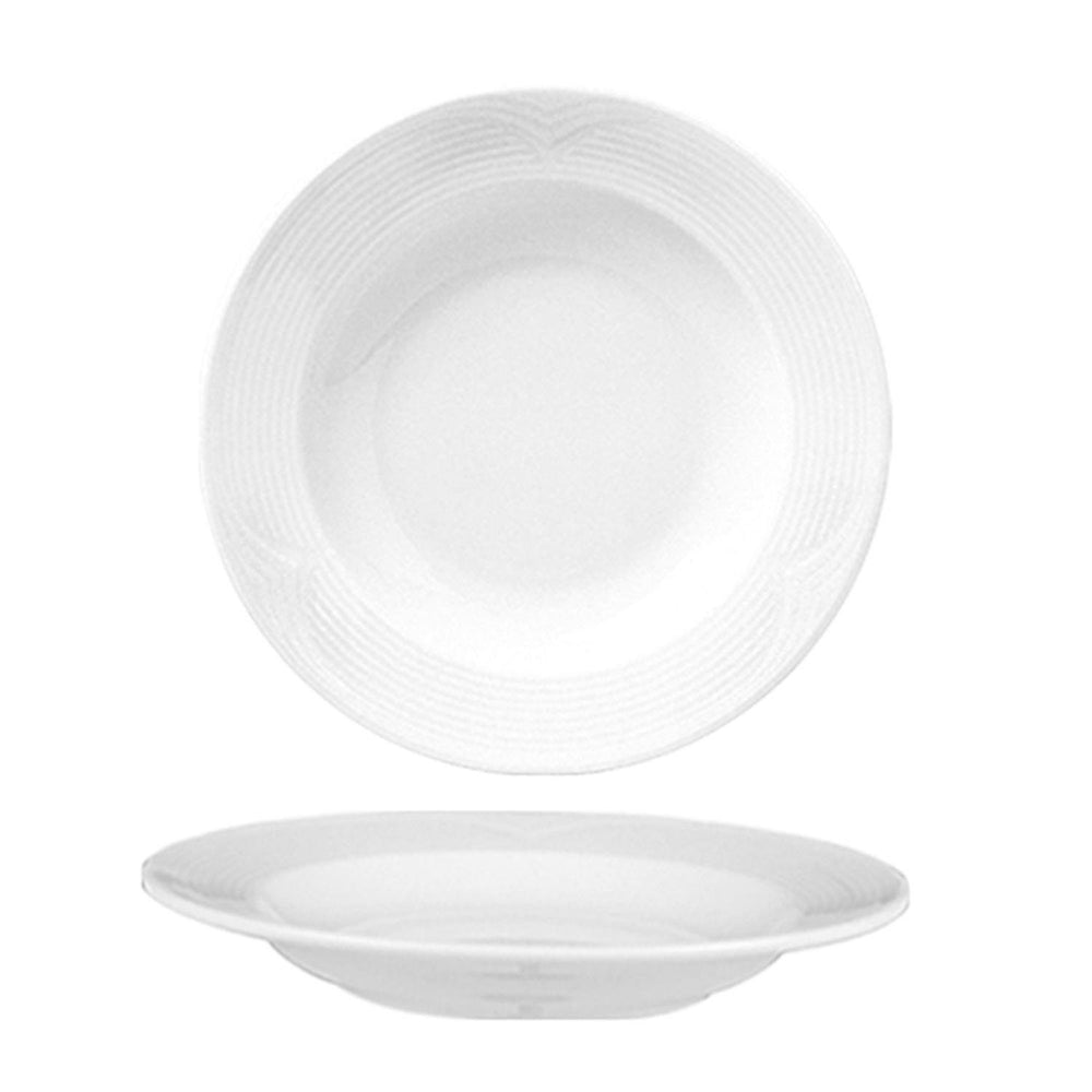 Saturn dia.8.5" h:1.25" 8 oz. Round White Porcelain Bowl