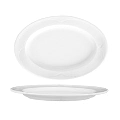 Saturn 11.25" x 8" x h:1" Oval White Porcelain Platter