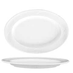 Saturn 15.25" x 10.5" x h:1.5" Oval White Porcelain Platter