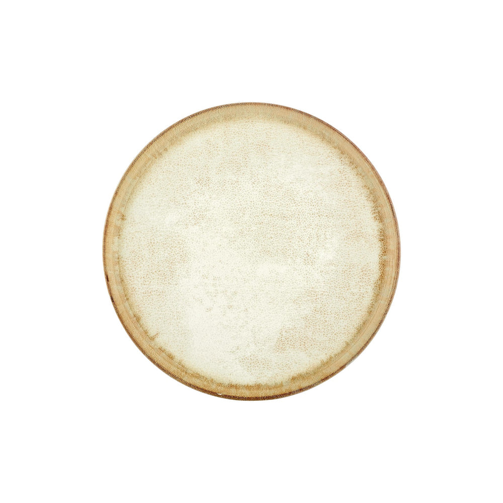 Smooth Ambience Yellow dia.12.5" x 12.5" Round Beige Vitrified Pizza Plate