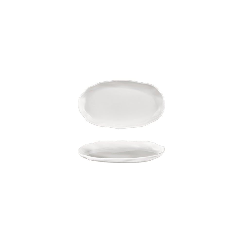 Amorf 7.5" x 4.25" Organic Warm White Vitrified Plate