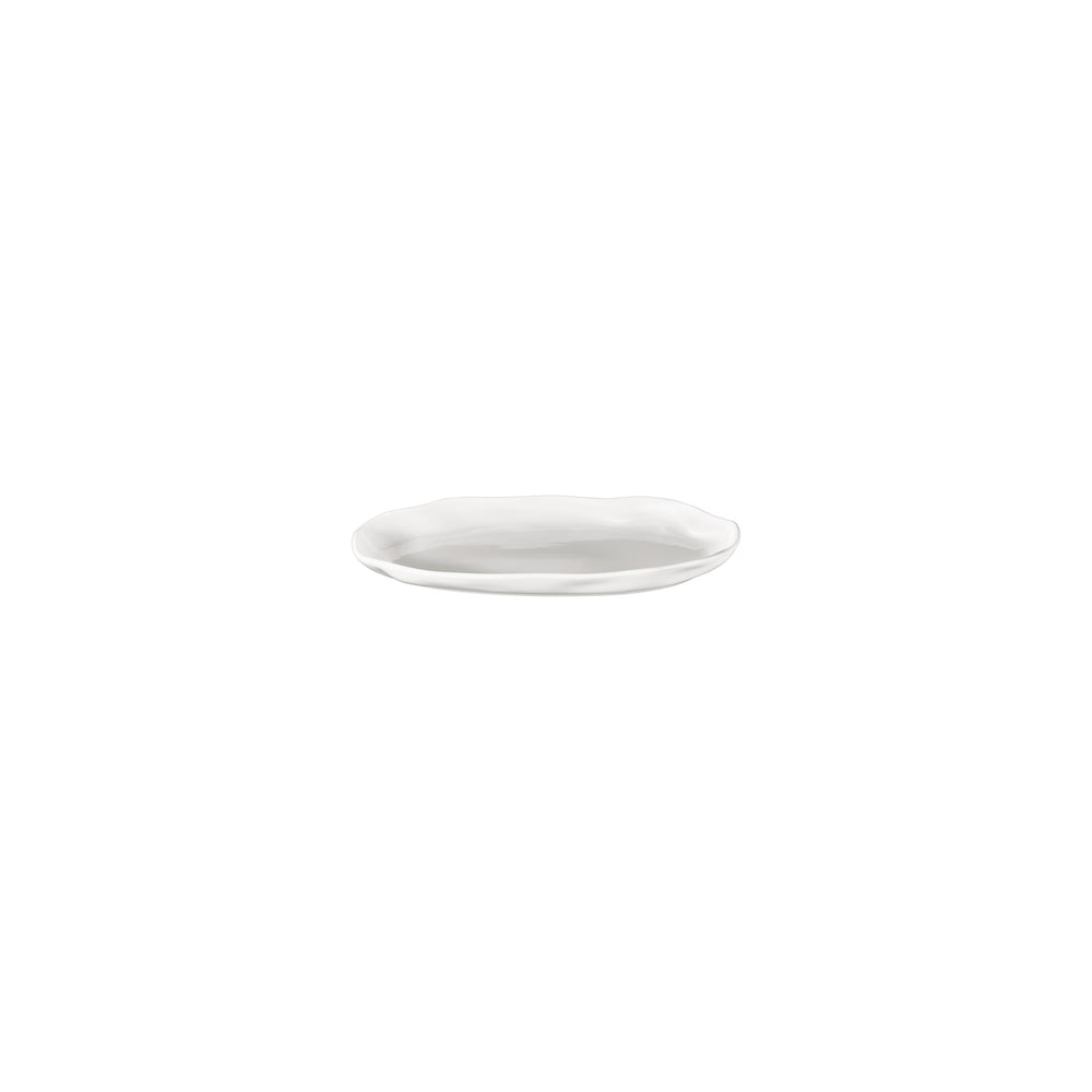 Amorf 7.5" x 4.25" Organic Warm White Vitrified Plate