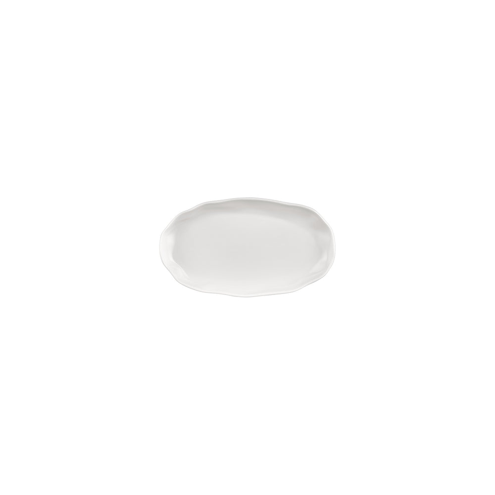Amorf 7.5" x 4.25" Organic Warm White Vitrified Plate