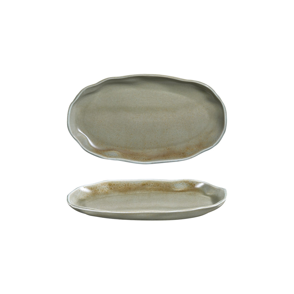 Moss 11.5" x 6.5" Organic Green Vitrified Plate