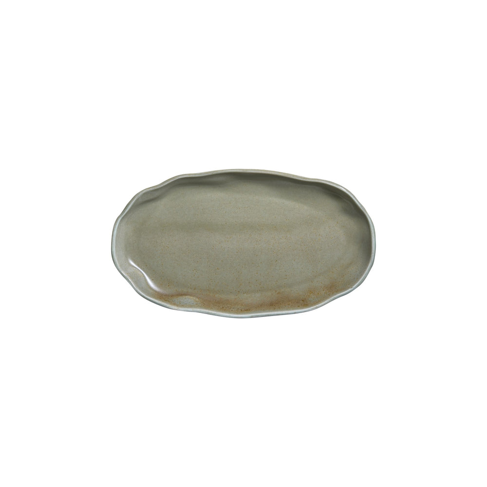 Moss 11.5" x 6.5" Organic Green Vitrified Plate