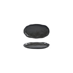 Amorf Notte 7.5" x 4.25" Organic Black Vitrified Plate