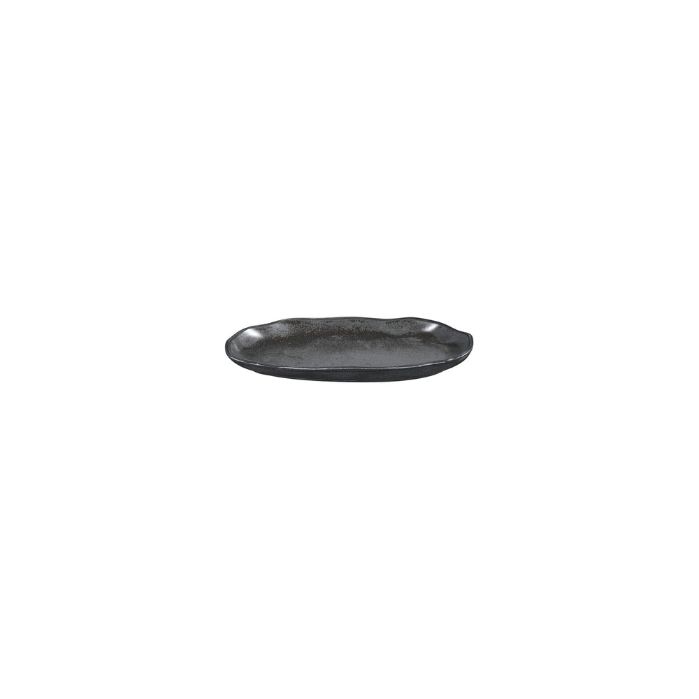Amorf Notte 7.5" x 4.25" Organic Black Vitrified Plate