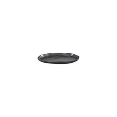 Amorf Notte 7.5" x 4.25" Organic Black Vitrified Plate