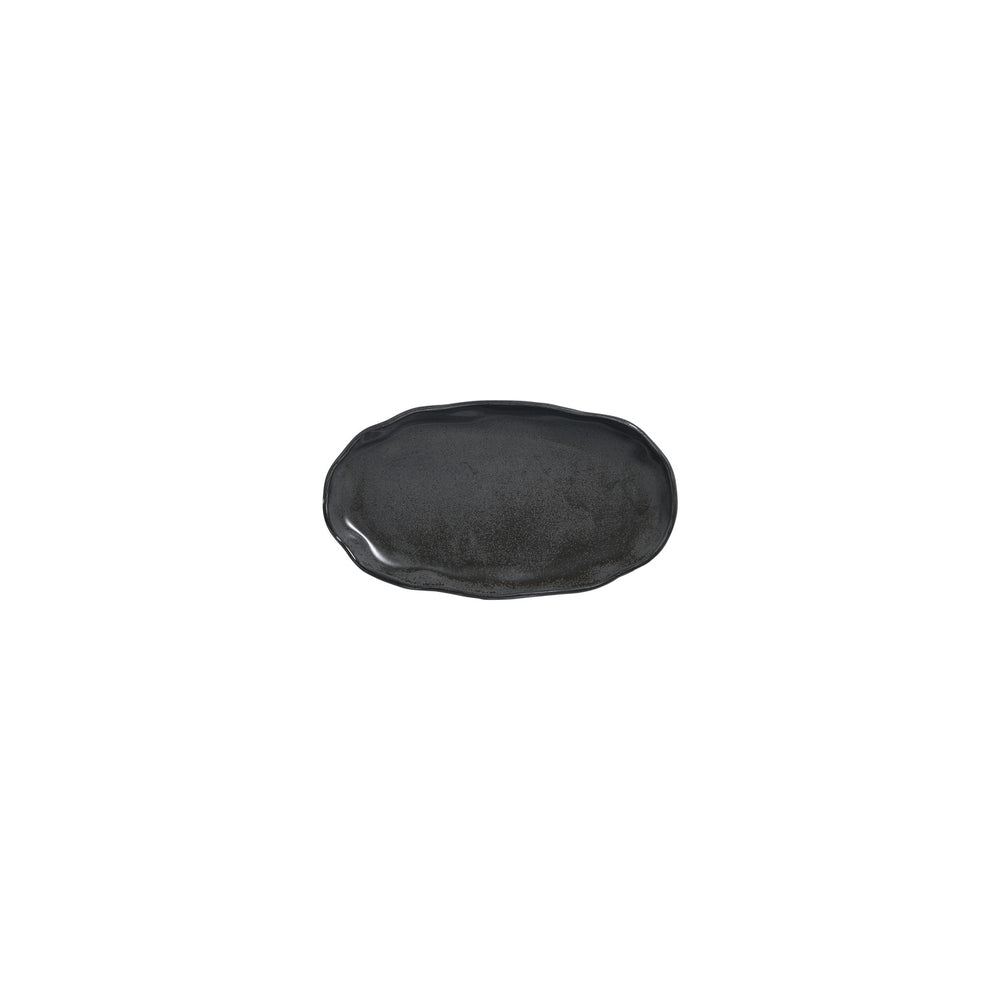 Amorf Notte 7.5" x 4.25" Organic Black Vitrified Plate