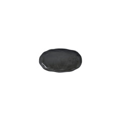 Amorf Notte 7.5" x 4.25" Organic Black Vitrified Plate