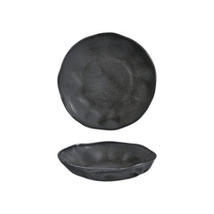 Amorf Notte 9.75" x 9.75" x h:0" 42 oz. Organic Black Vitrified Deep Plate