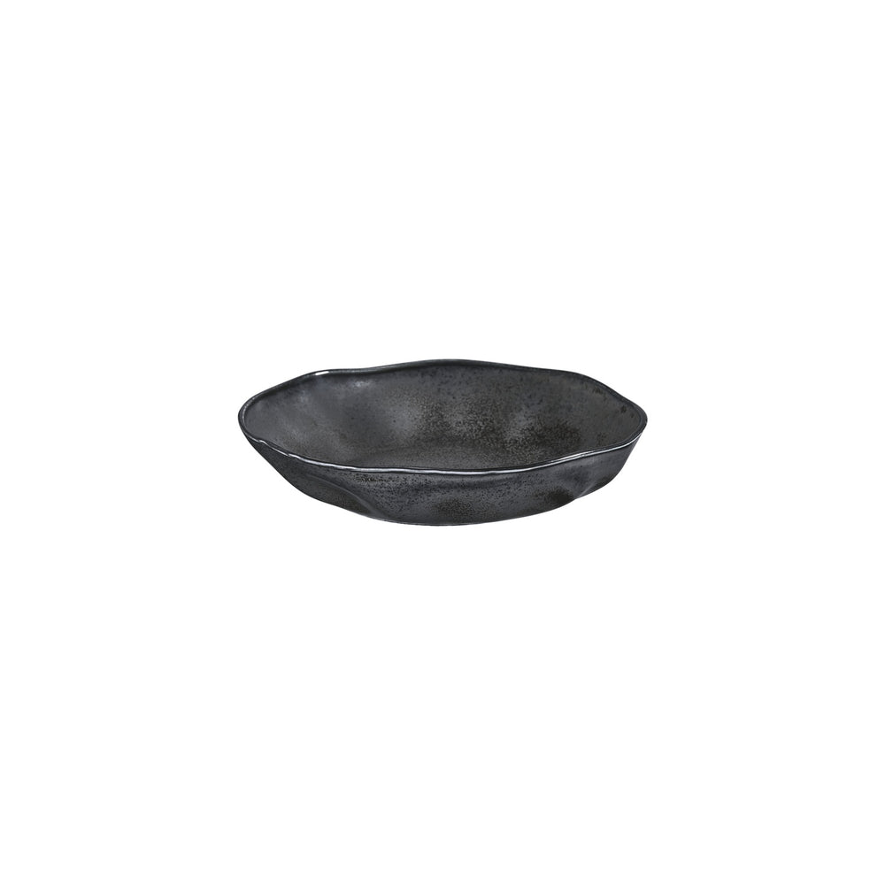 Amorf Notte 9.75" x 9.75" x h:0" 42 oz. Organic Black Vitrified Deep Plate