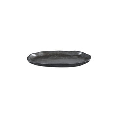 Amorf Notte 11.5" x 6.5" Organic Black Vitrified Plate