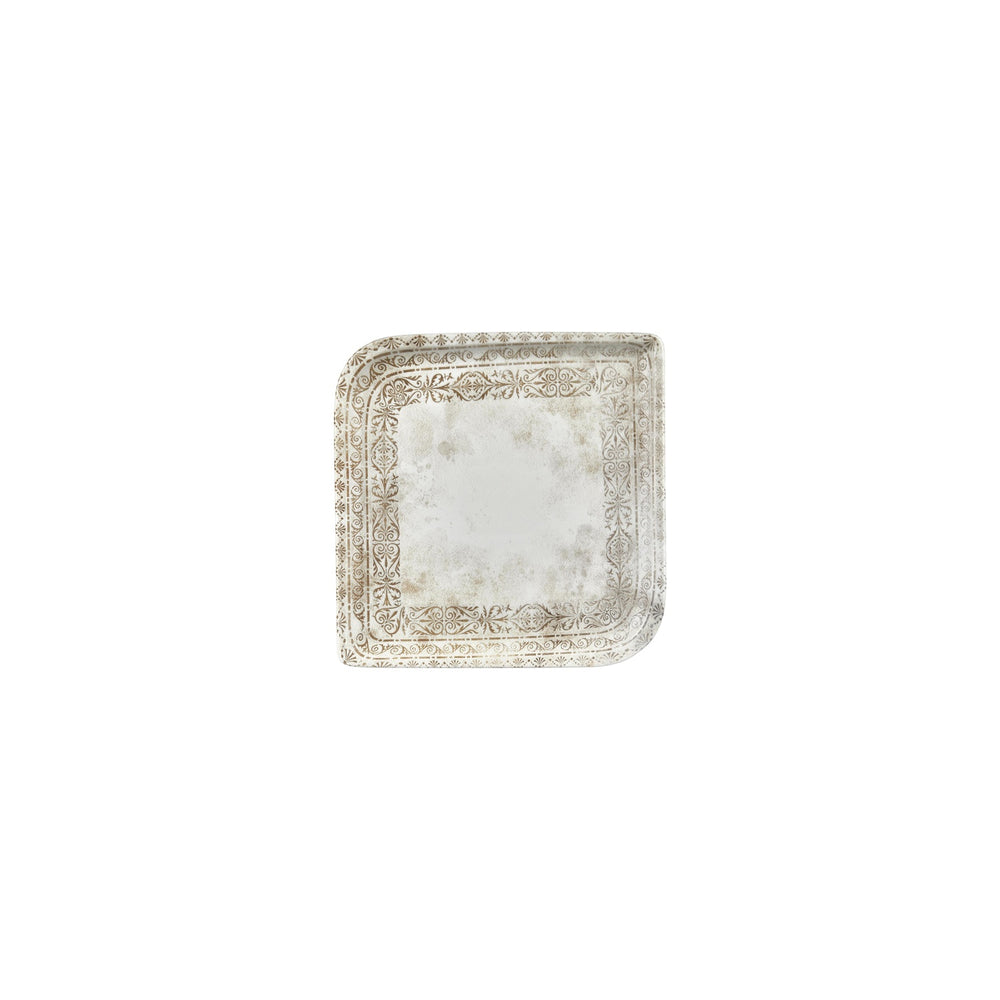 Antico 6" x 6" Square Brown Vitrified Plate