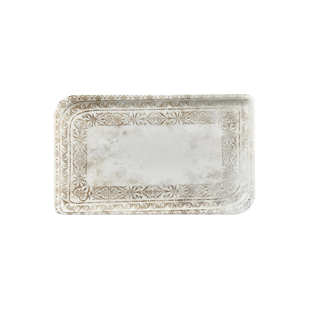 Antico 14.25" x 6.5" x h:0" Rectangular Brown Vitrified Platter