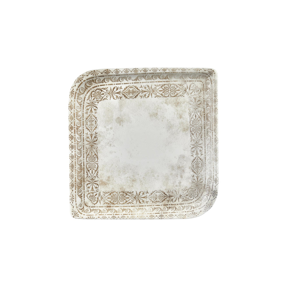 Antico 11" x 11" Square Brown Vitrified Plate