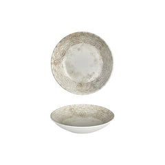 Antico dia.8.25" h:1.25" 27 oz. Round Brown Vitrified Deep Plate