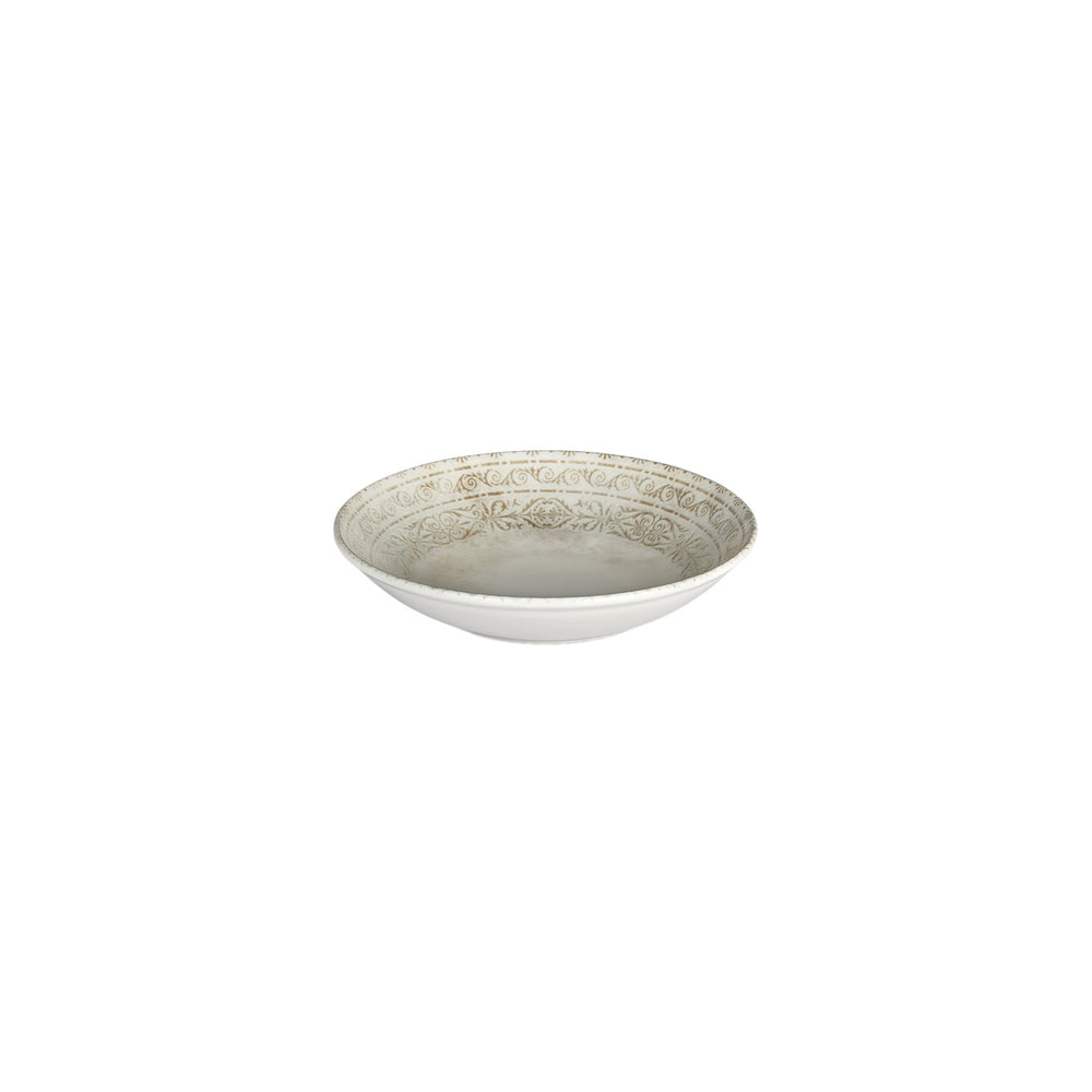 Antico dia.8.25" h:1.25" 27 oz. Round Brown Vitrified Deep Plate