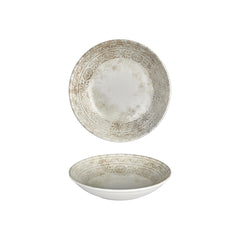 Antico dia.9" h:0" 34 oz. Round Brown Vitrified Deep Plate