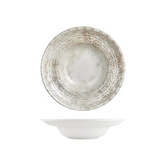 Antico dia.10.75" h:0" 17 oz. Round Brown Vitrified Deep Plate