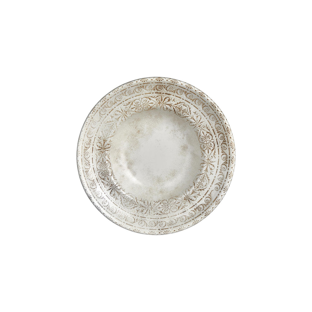 Antico dia.10.75" h:0" 17 oz. Round Brown Vitrified Deep Plate