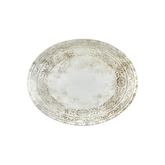 Antico 14.25" x 11" x h:1.25" Oval Brown Vitrified Platter
