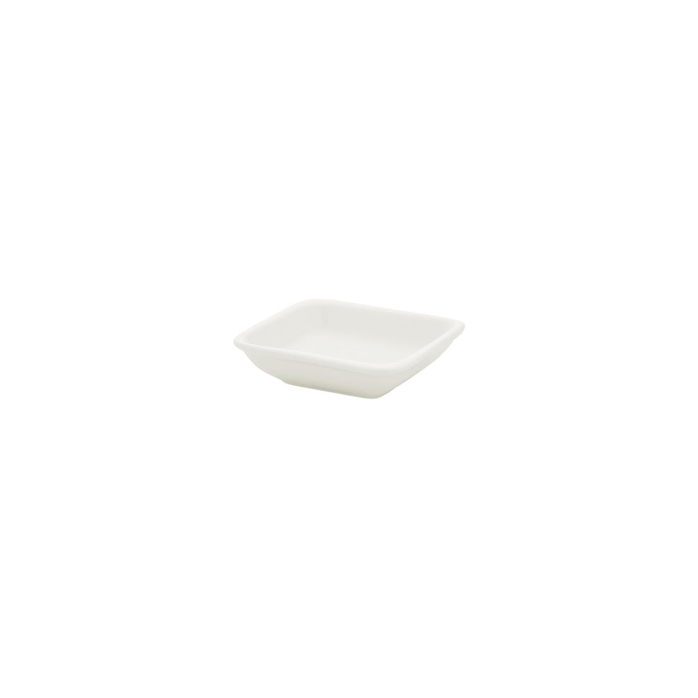 Gourmet 4" x 3.5" x h:0.5" 2 oz. Square Warm White Vitrified Bowl