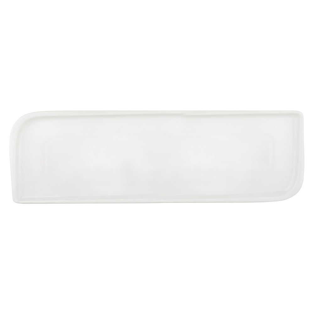 Gourmet 19.75" x 6.25" x h:0" Rectangular Warm White Vitrified Platter