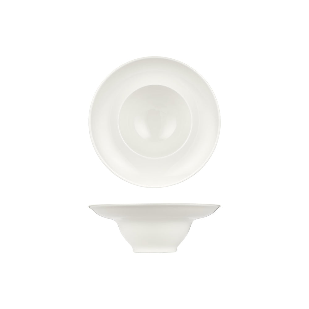 Gourmet dia.9" h:0" 15 oz. Round Warm White Vitrified Deep Plate