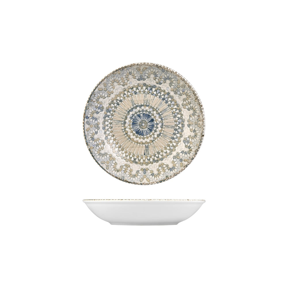 Azora dia.9" h:1.75" 34 oz. Round Decorated Vitrified Deep Plate
