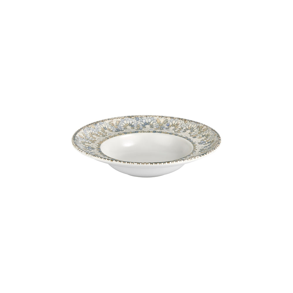 Azora dia.10.75" h:0" 17 oz. Round Decorated Vitrified Deep Plate