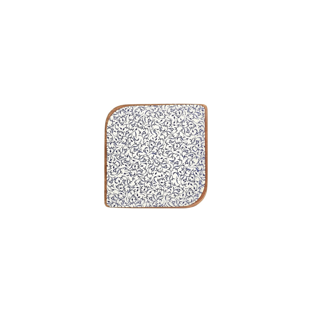 Edera 6" x 6" Square Blue Vitrified Plate