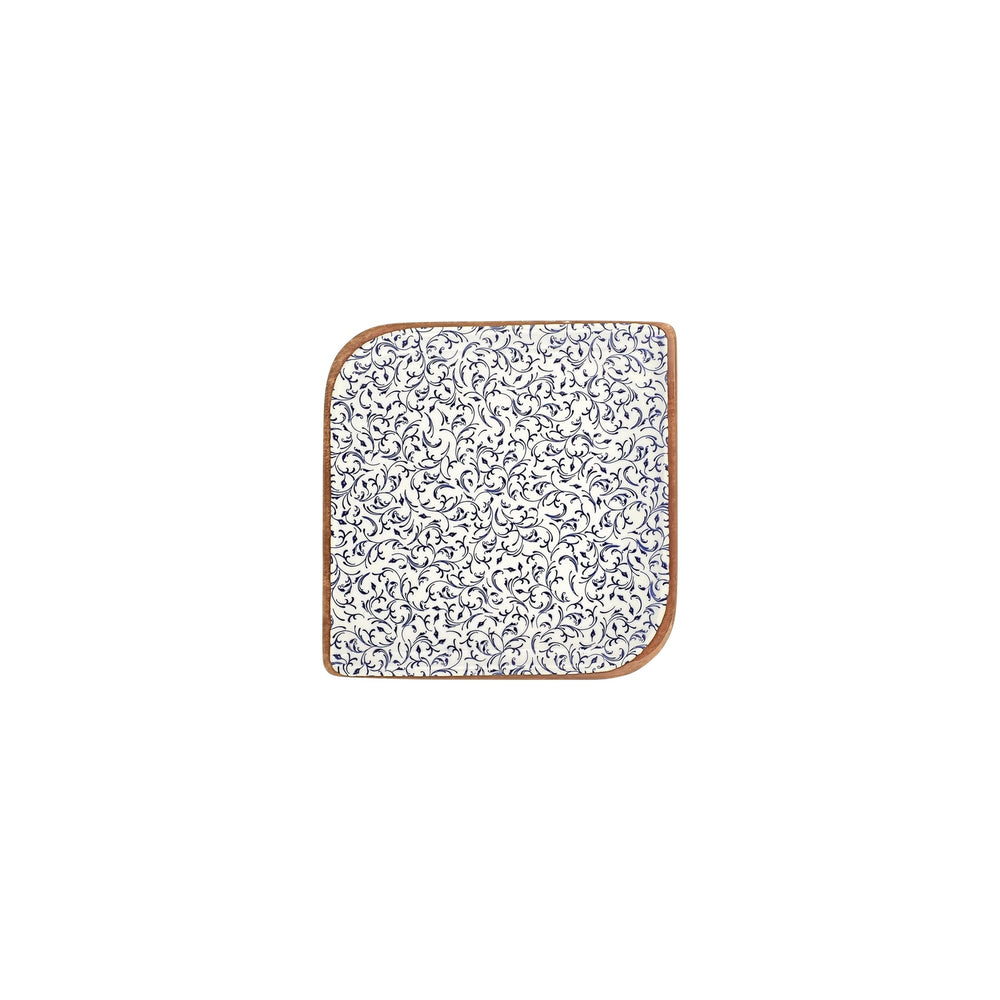 Edera 7.5" x 7.5" Square Blue Vitrified Plate