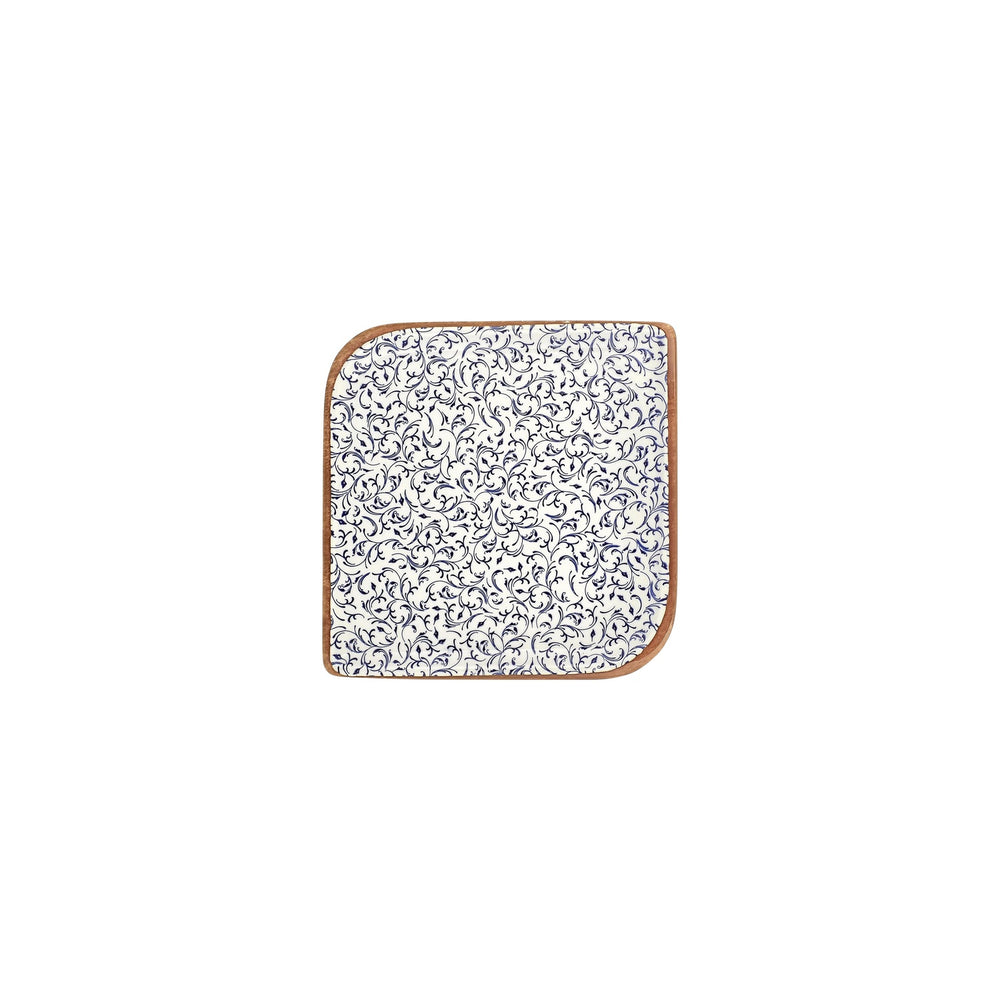 Edera 7.5" x 7.5" Square Blue Vitrified Plate
