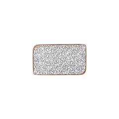 Edera 9.5" x 6" Rectangular Blue Vitrified Plate