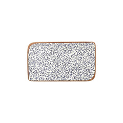 Edera 11.75" x 7" x h:0" Rectangular Blue Vitrified Platter