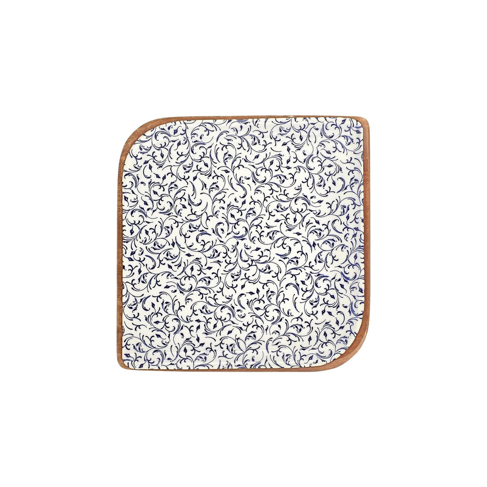 Edera 11" x 11" Square Blue Vitrified Plate