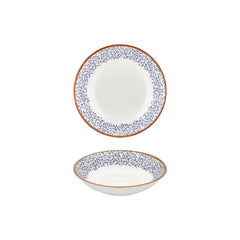 Edera dia.8.25" h:1.25" 27 oz. Round Blue Vitrified Deep Plate