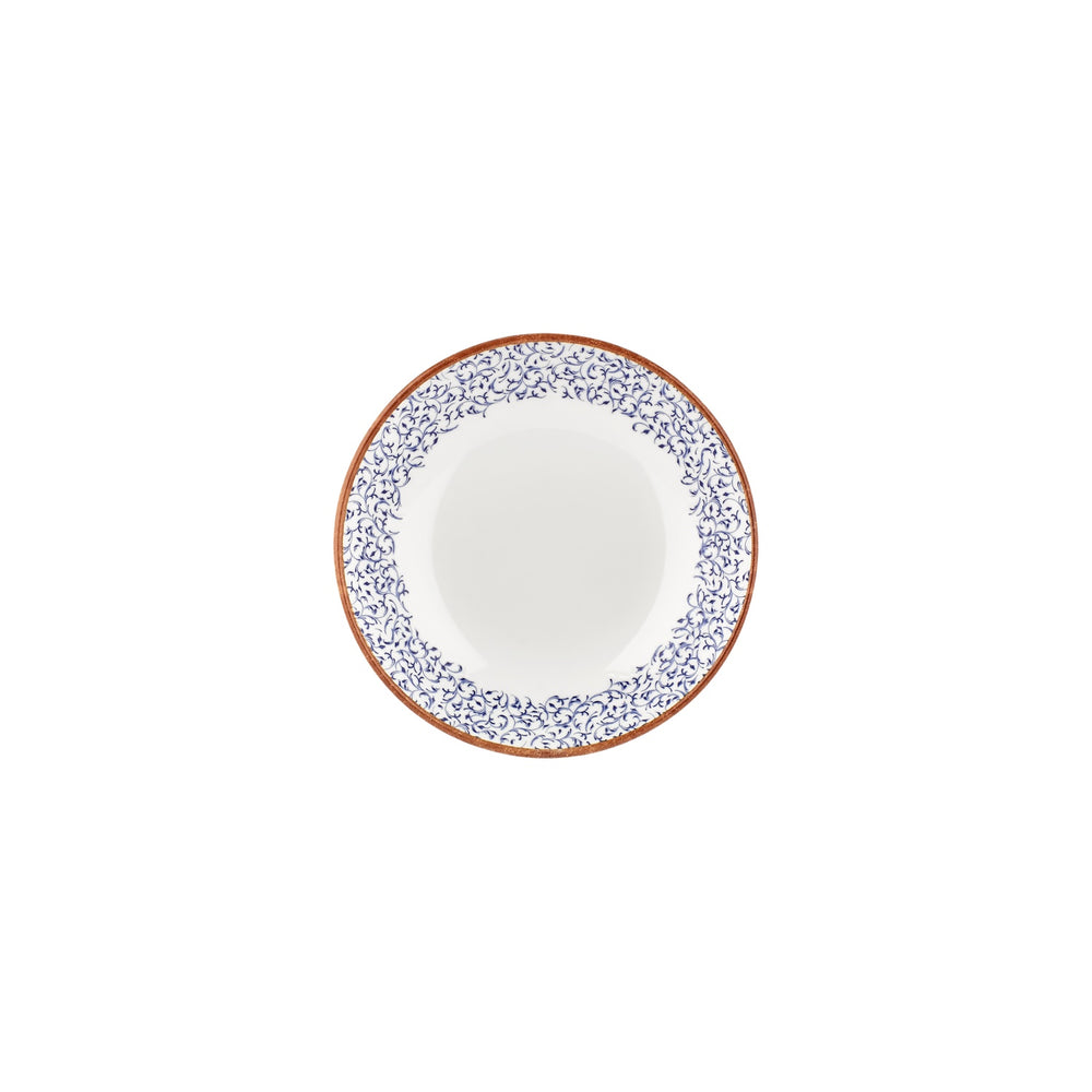 Edera dia.8.25" h:1.25" 27 oz. Round Blue Vitrified Deep Plate