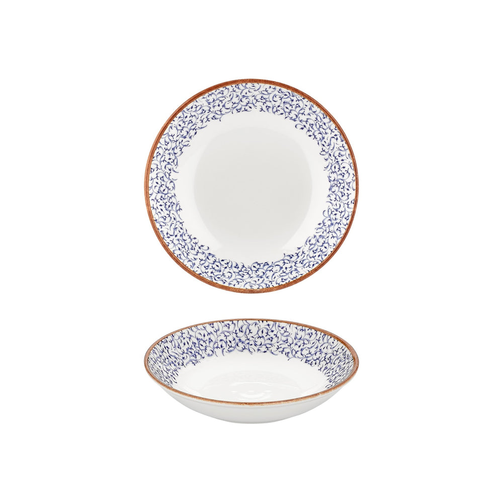 Edera dia.9" h:0" 34 oz. Round Blue Vitrified Deep Plate