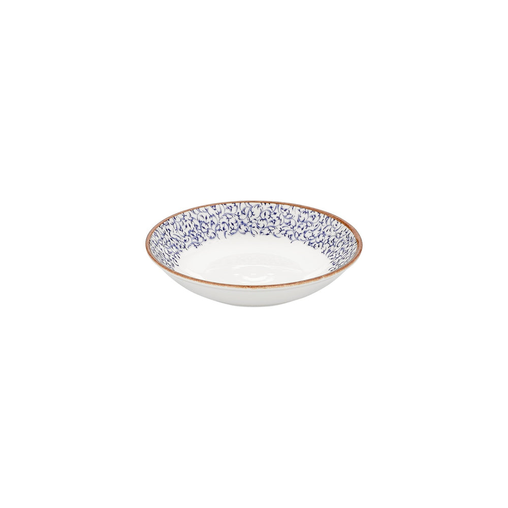 Edera dia.9" h:0" 34 oz. Round Blue Vitrified Deep Plate