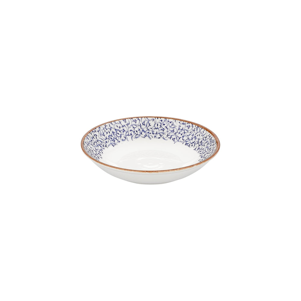 Edera dia.9.75" h:0" 44 oz. Round Blue Vitrified Deep Plate