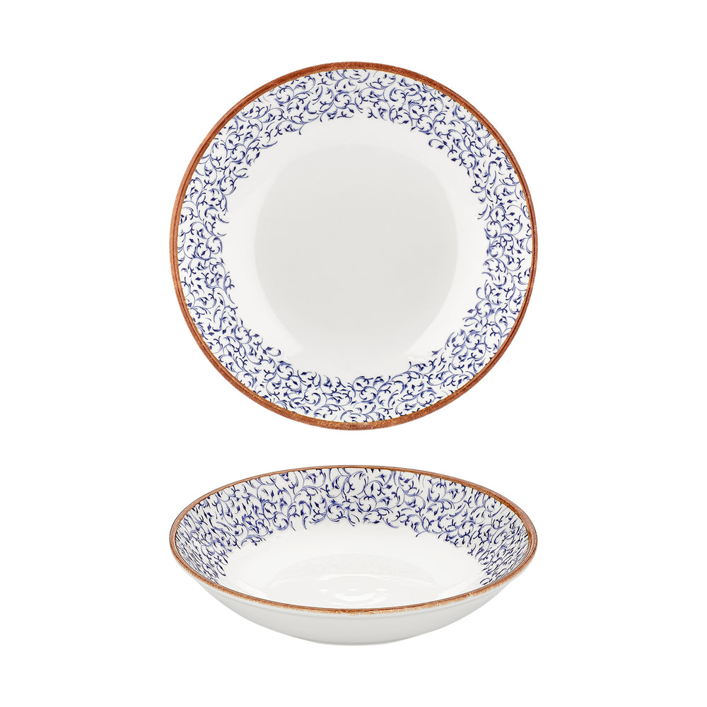 Edera dia.11" h:0" 57 oz. Round Blue Vitrified Deep Plate