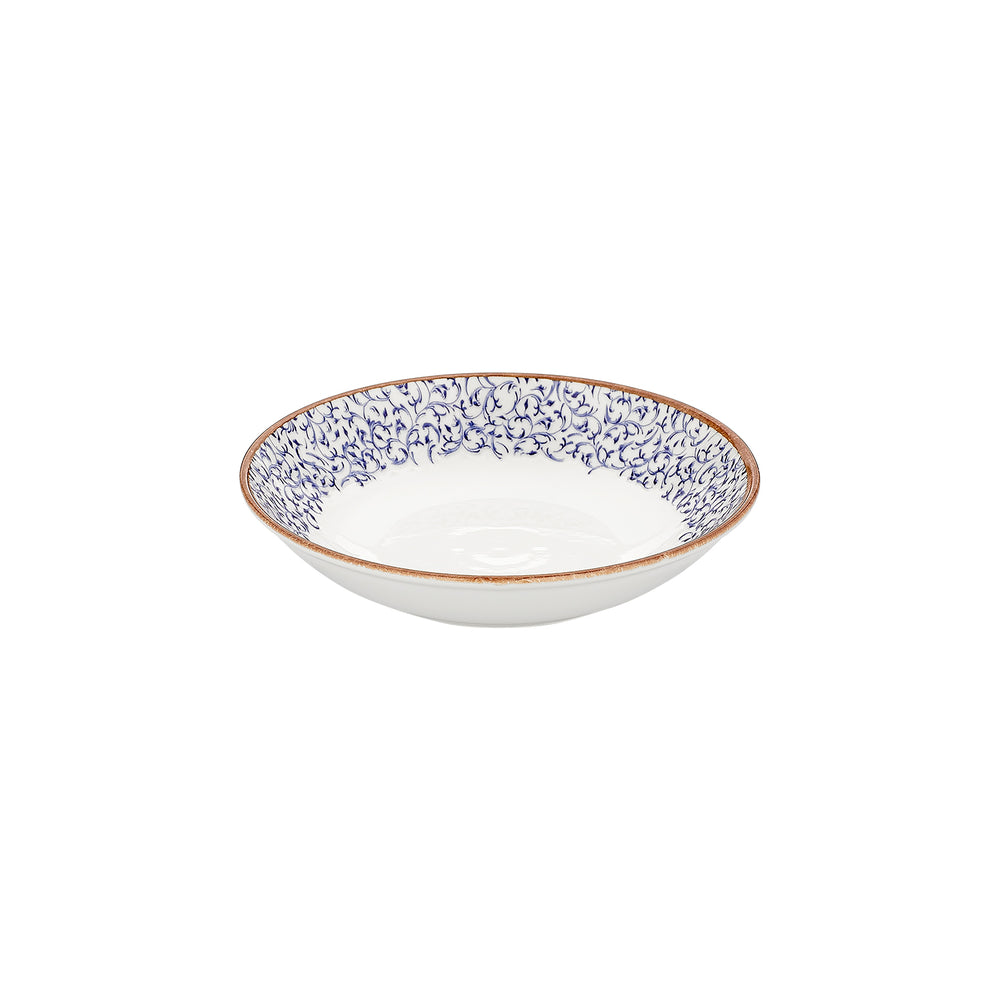 Edera dia.11" h:0" 57 oz. Round Blue Vitrified Deep Plate