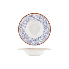 Edera dia.9.75" h:0" 14 oz. Round Blue Vitrified Deep Plate