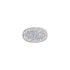 Edera 7.5" x 4.25" x h:0" Oval Blue Vitrified Platter
