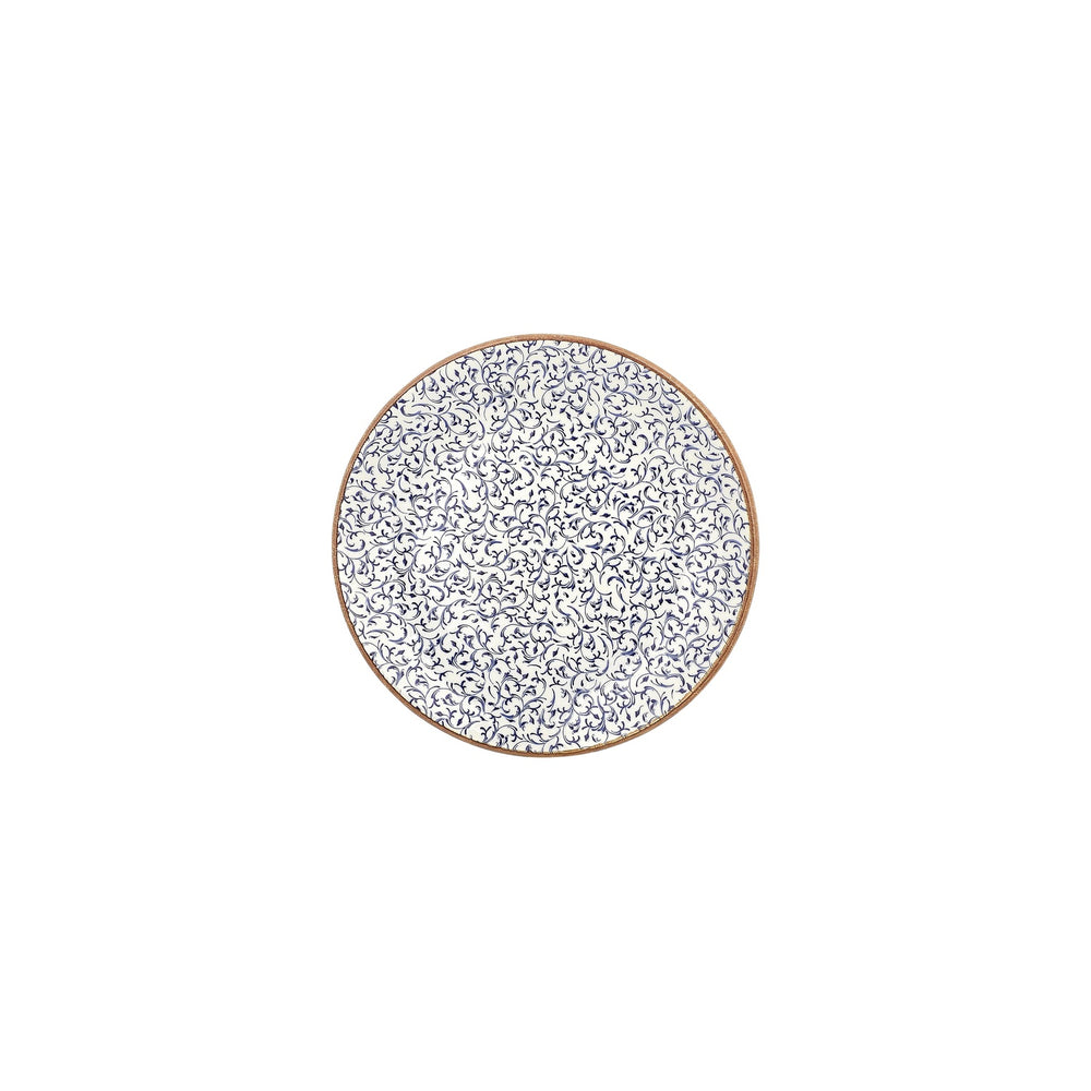 Edera dia.8.25" Round Blue Vitrified Plate