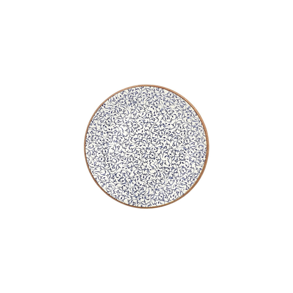 Edera dia.9" Round Blue Vitrified Plate
